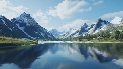 Beautiful Rendering of a Scenic Landscape in Destination