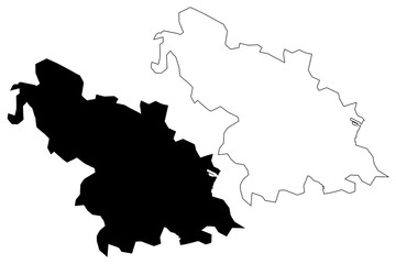 Rangpur City (Peoples Republic of Bangladesh) map vector illustration, scribble sketch City of Rangpur map