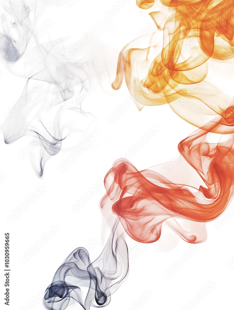 Poster dynamic flow of colorful smoke and flames creating an artistic abstract background