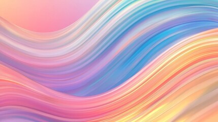 Obraz premium Muted rainbow stripes bending and warping fluidly, rainbow stripes, retro gradient