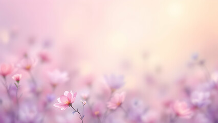 Soft Pink Flowers on a Gentle Pastel Background