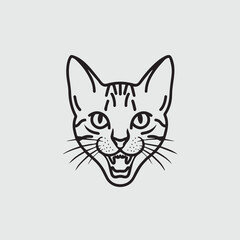 Obraz premium a cat with a white face logo
