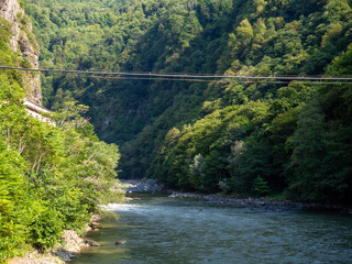 Fototapeta premium Mountainous Adjara. Wires in the mountains. Landscapes of the Caucasus