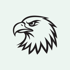 Obraz premium a drawing of an eagle logo with a blue background.