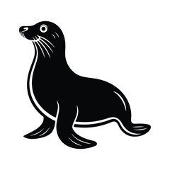 sea-lion silhouette vector illustration