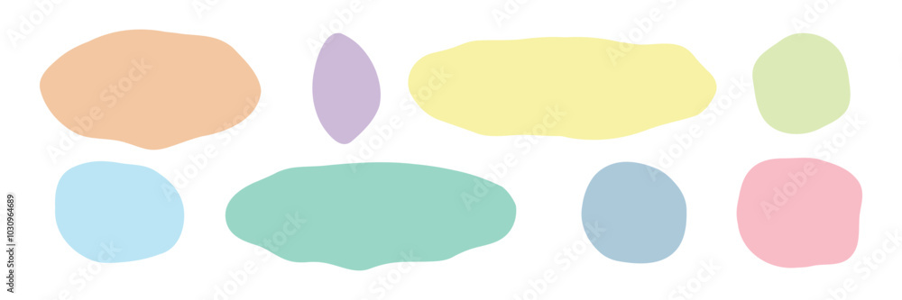 Poster abstract blob oval figure set. amoeba, organic bubble liquid. irregular shapes varios form. vector i