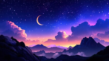 Dreamy Pixel Art Landscape at Twilight