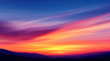 Obraz premium Vibrant Sunset Sky with Colorful Clouds