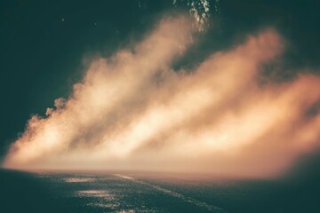 Obraz premium A Foggy Road, Shadows, and a Blurred Landscape