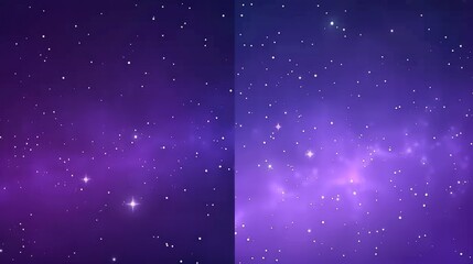 A Purple Night Sky with Scattered Stars and a Nebula