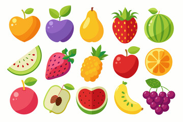 set of fruits and berries