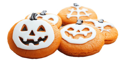 Fototapeta premium Funny halloween cookies isolated on transparent background
