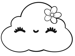 cloud with flowers