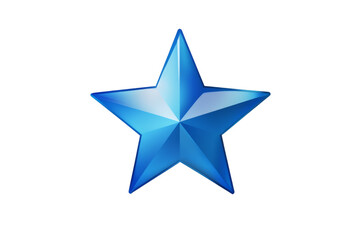 Obraz premium A vibrant blue star shape with a three-dimensional effect, perfect for creative designs and digital art.
