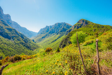 Vikos Gorge view from village vikos, a gorge in the Pindus Mountains of northern Greece