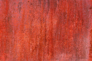 rusty red painted flat sheet metal surface full-frame background and texture.