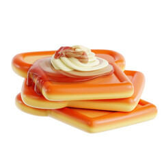 PNG 3D french toast illustration isolated on a white background