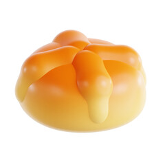 PNG 3D pan de muerto illustration isolated on a white background