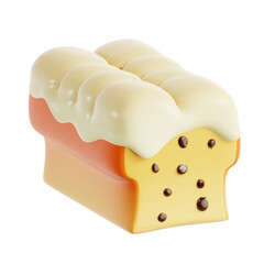 PNG 3D stollen illustration isolated on a white background