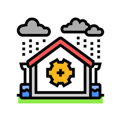 rainwater harvesting water saving color icon vector. rainwater harvesting water saving sign. isolated symbol illustration