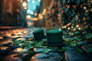 St. Patrick&rsquo;s Day festive street scene