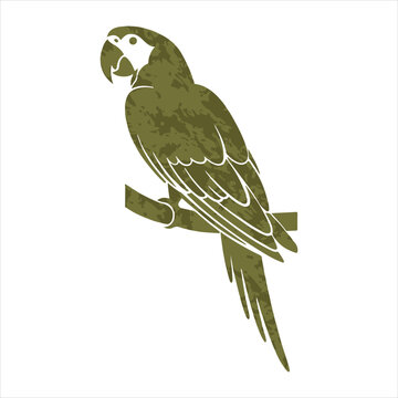 Parrot icon silhouette vector style with white background