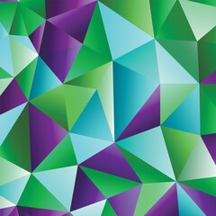 Fototapeta premium Polygonal rainbow mosaic background. Abstract low poly vector illustration. Triangular pattern, copy space. Template geometric business design with triangle for poster, banner, card, flyer