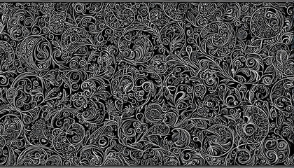 Black and white intricate swirl pattern background