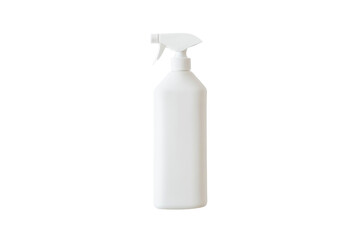 White spray bottle on a white isolated background, ideal for cleaning products or household use.