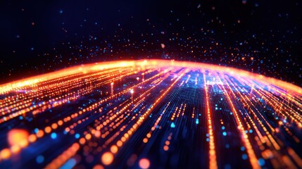 Obraz premium Futuristic CGI Visualization with Vibrant Particles