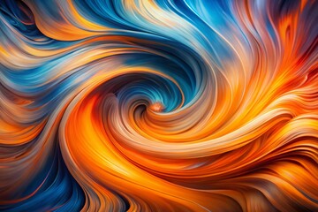 Vibrant Abstract Art with Long Exposure Orange and Blue Swirls for Colorful Backgrounds