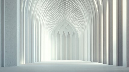 Fototapeta premium Intricate Gothic Architecture: 3D Render of Ribbed Vaults in Cathedral Showcase Architectural Complexity and Artistry
