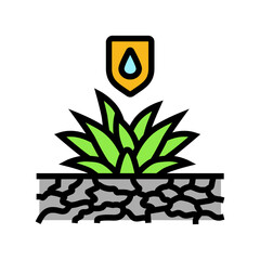 drought tolerant plant water saving color icon vector. drought tolerant plant water saving sign. isolated symbol illustration