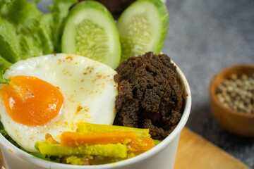 rice bowl lunch box topping chicken home made