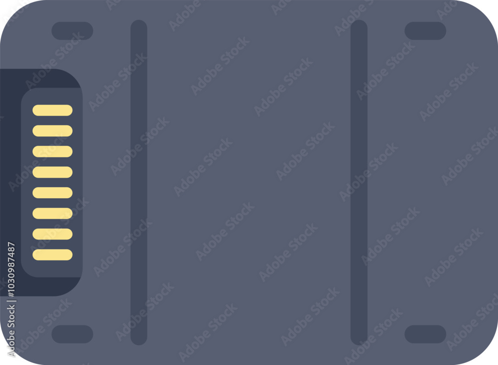 Poster electronic chip component showing the circuit board contacts for connecting to a device
