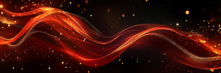 Fototapeta premium Blurred image of gold and black background with shimmering, with bokeh effect. AI generation.