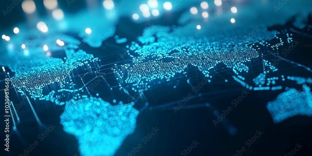 Poster ai-driven technology enhances global connectivity and data transfer.