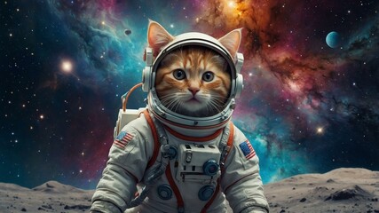 Fototapeta premium cat in the space