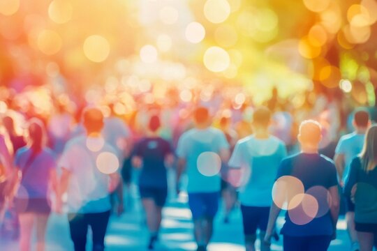 A lively gathering supporting a charity initiative through running and walking.