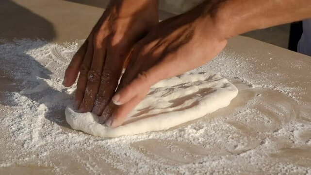 Preparation of Turkish style thin wrap bread by hand