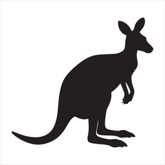Cute kangaroo silhouette, vector illustration design on a white background. Ideal for animal and wildlife-themed graphics.