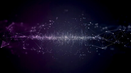 Fototapeta premium Abstract Data Technology Background in 4K Dark-Themed Visual with Dots and Lines Connecting in High-Resolution
