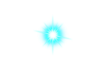 Fototapeta premium Blue starlight effect isolated on transparent background. Light flare. flash light, Light overlay. Blue lens flare. star light sparkle. Glowing light with rays PNG. Shine glow design element