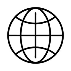 Globe Icon Representing Global Travel or Internet