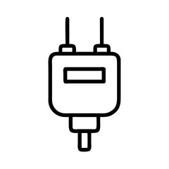 Obraz premium Electrical socket plug icon in black and white outline