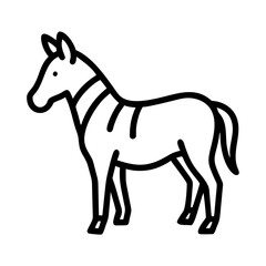 Fototapeta premium Zebra Icon in Minimalist Outline Style for Safari and Nature