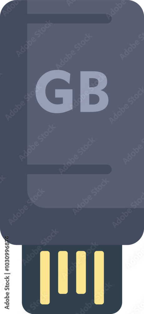 Poster this vector illustration features a small data storage device flash drive icon showing gb capacity, 