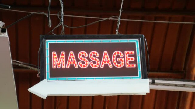 Massage Sign in Asian country