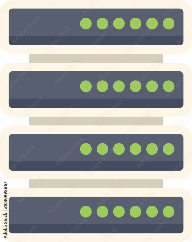 Poster data center server is storing and processing information