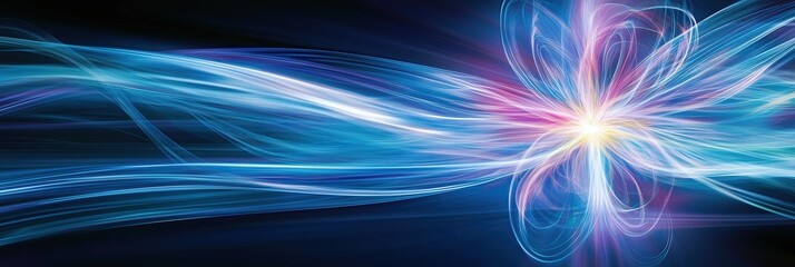 Obraz premium Visualization of Gamma Radiation in Space Showing Vibrant Energy Patterns and Interactions